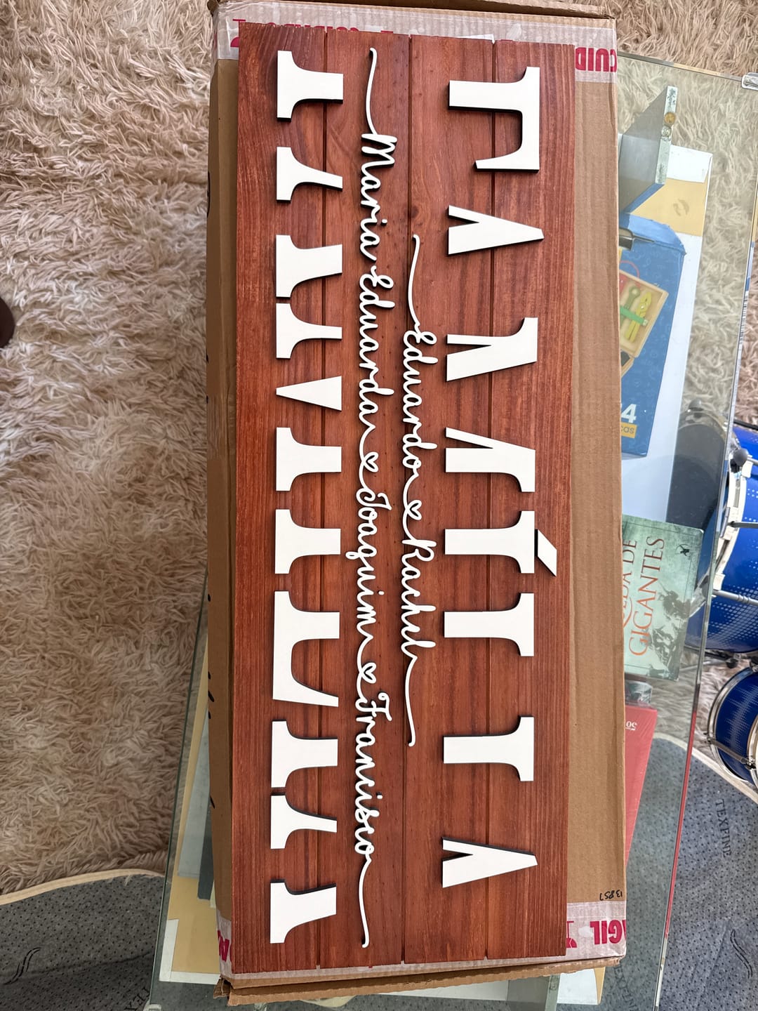 Customer photo review of Placa da Família Personalizada