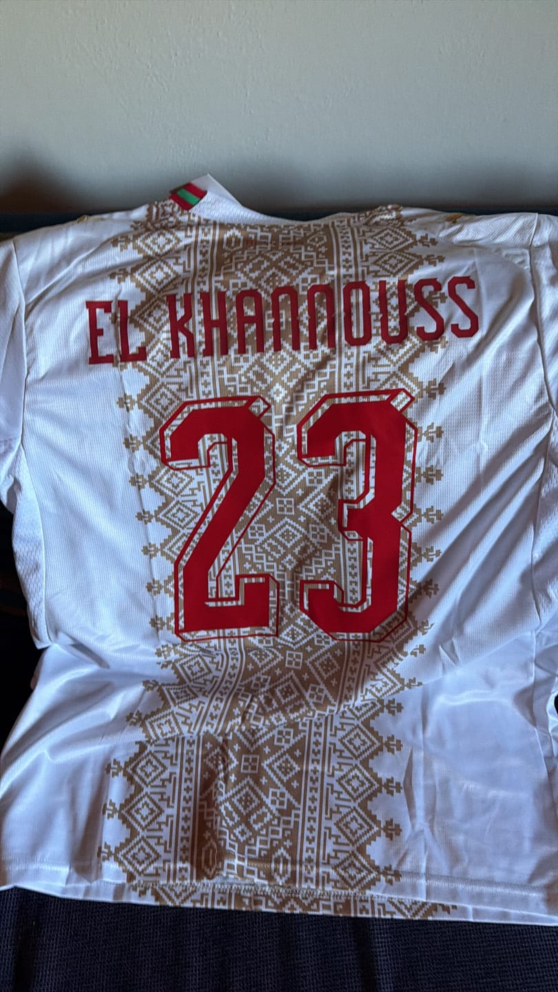 Customer photo review of Bilal El Khannouss Morocco 2026 World Cup Away Football Jersey