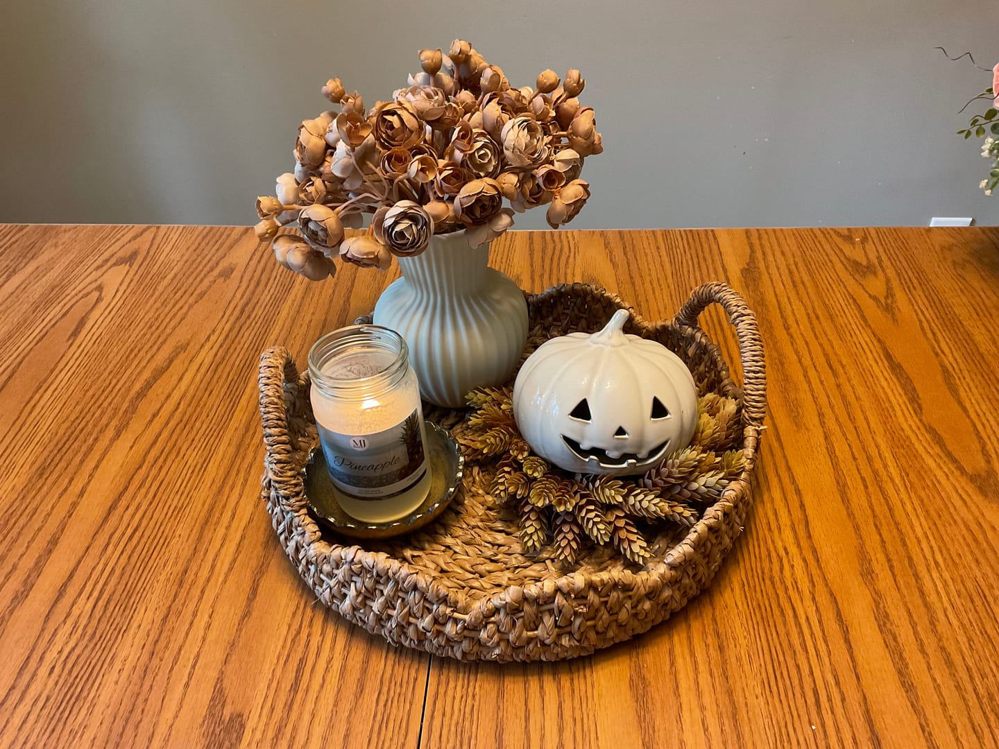 Customer photo review of White Ceramic Pumpkin Jack-O’-Lantern | Wide