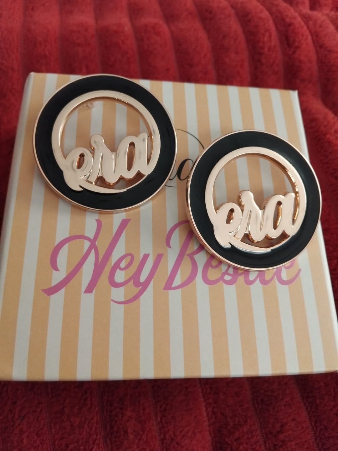 Customer photo review of Gold Diva Earrings