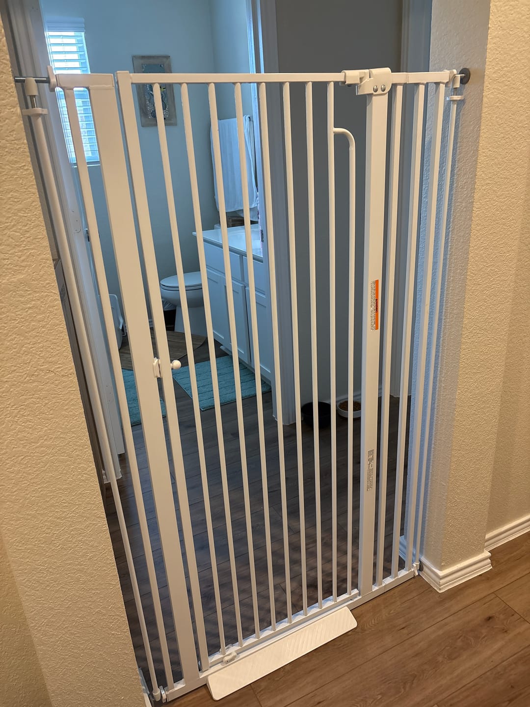 Customer photo review of FairyBaby 57" Extra Tall Pet Gate for  Big Dogs and Curious Climbers