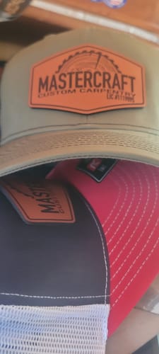 Customer photo review of DyeCharm Custom Leather Patch Hats