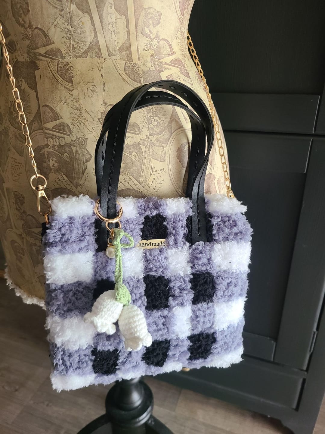 Customer photo review of Black Gingham - Woven Tote Bag Kit