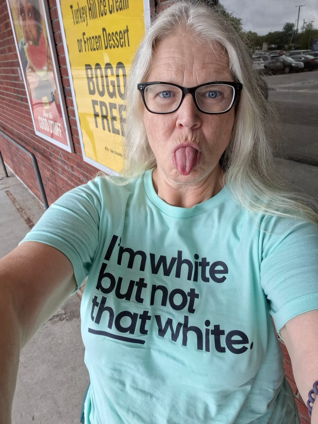 Customer photo review of I’m white but not that white Unisex Tee