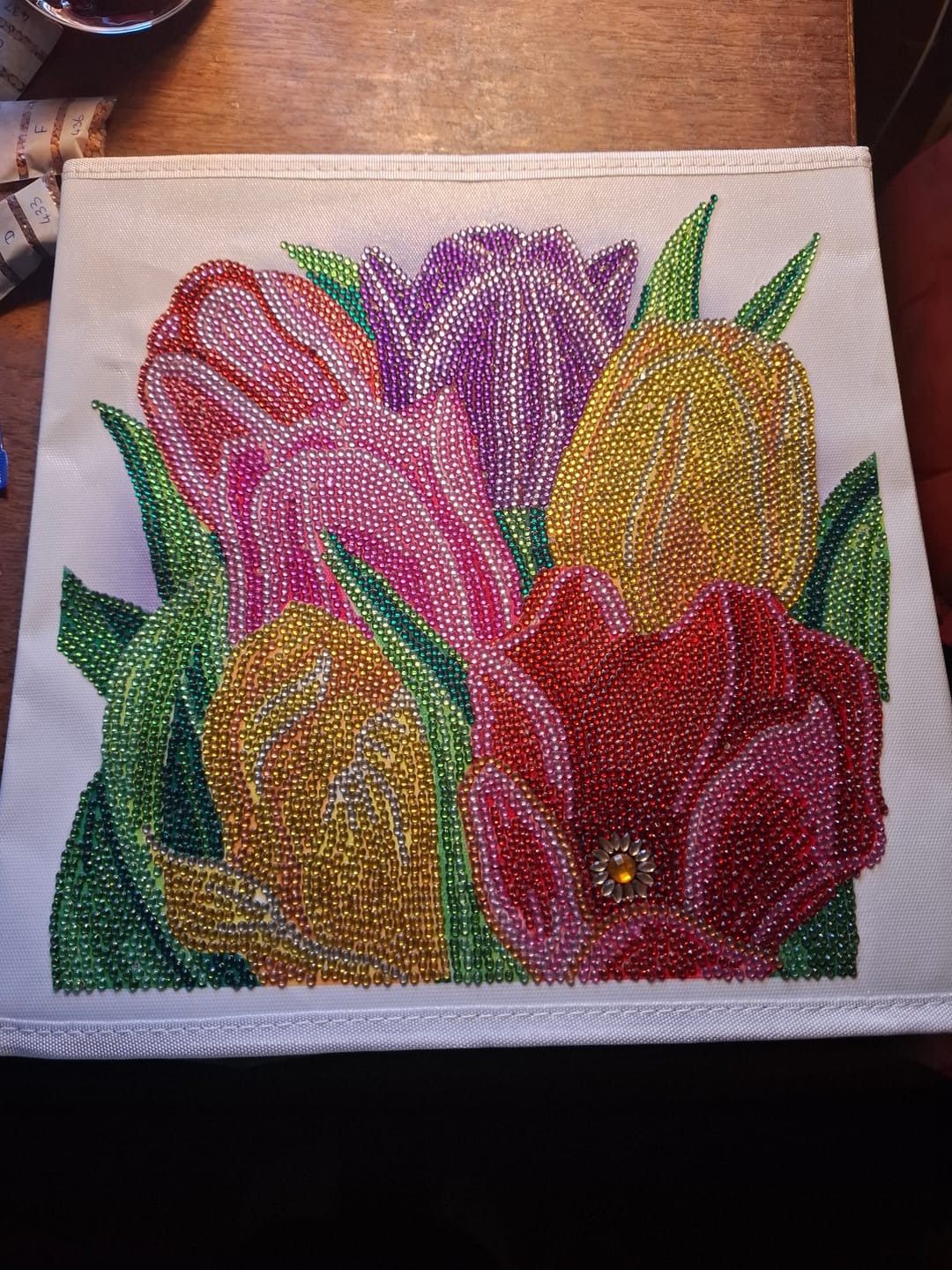 Customer photo review of "Terrific Tulips" Crystal Art Folding Storage Box 30*30cm
