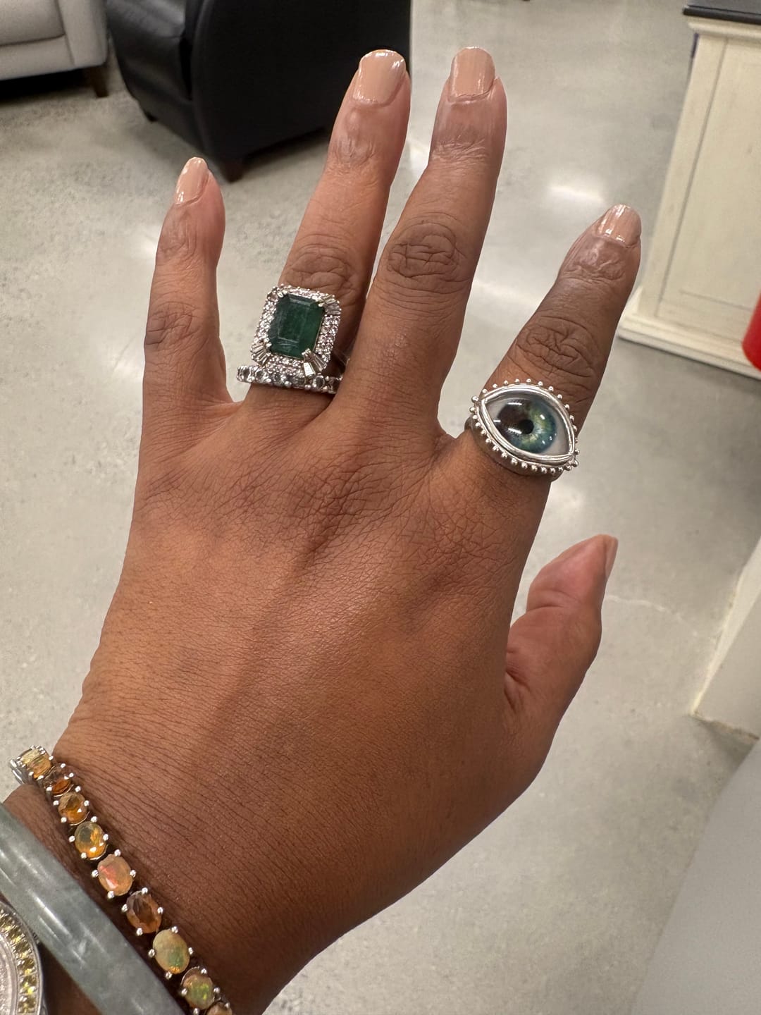 Customer photo review of SKETCH Hand painted Eye Ring - sz 7.5
