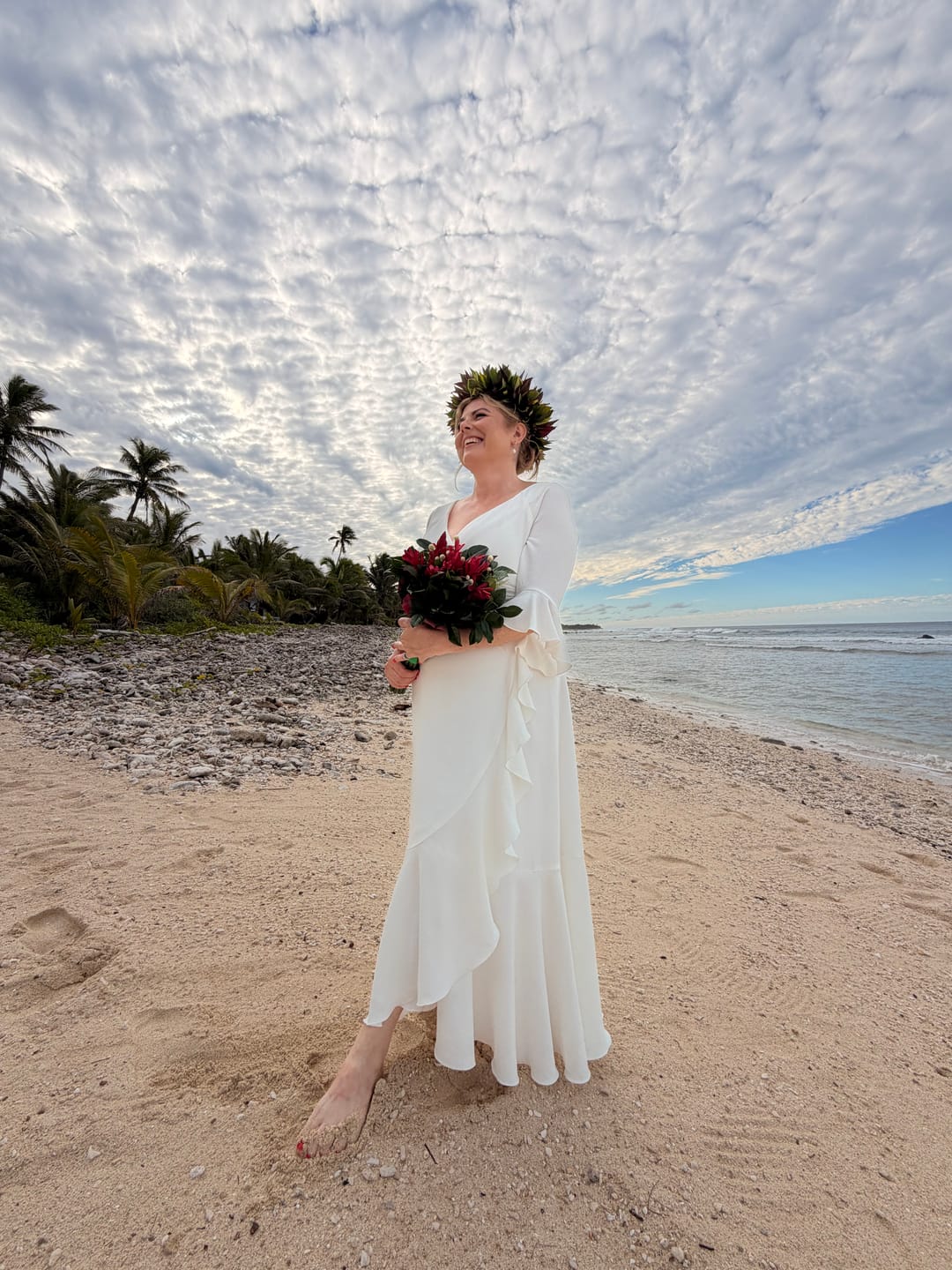 Customer photo review of 'Stevie' Luxe Ruffle Dress in Pretty White
