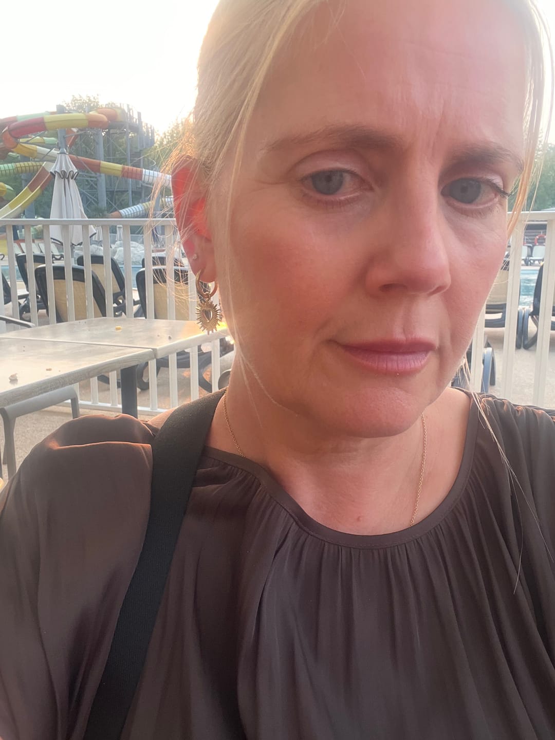 Customer photo review of Sun-Kissed Love: Gold | Silver Heart Sun Hollow Drop Hoop Earrings