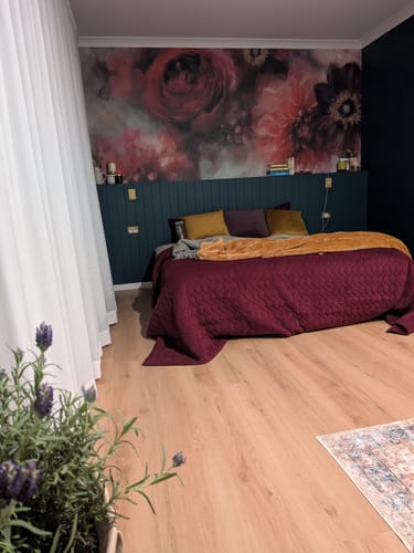 Velvet Petals Mural Wallpaper in a customer&rsquo;s home - verified photo review