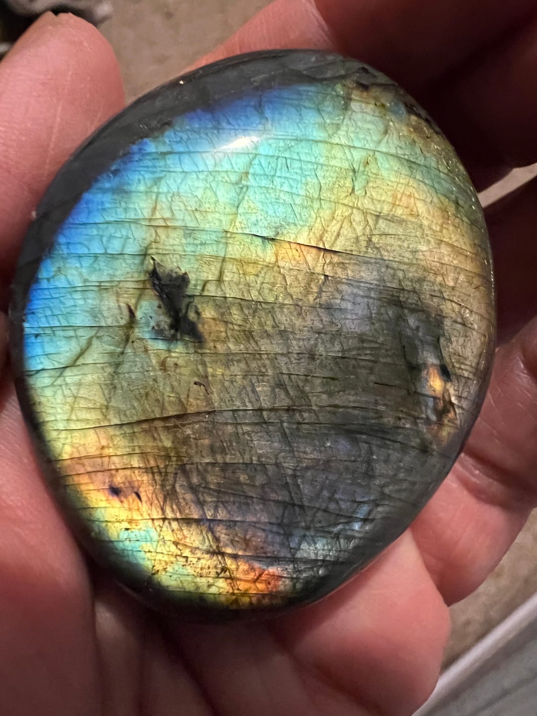 Customer photo review of A Grade Labradorite Palm #a