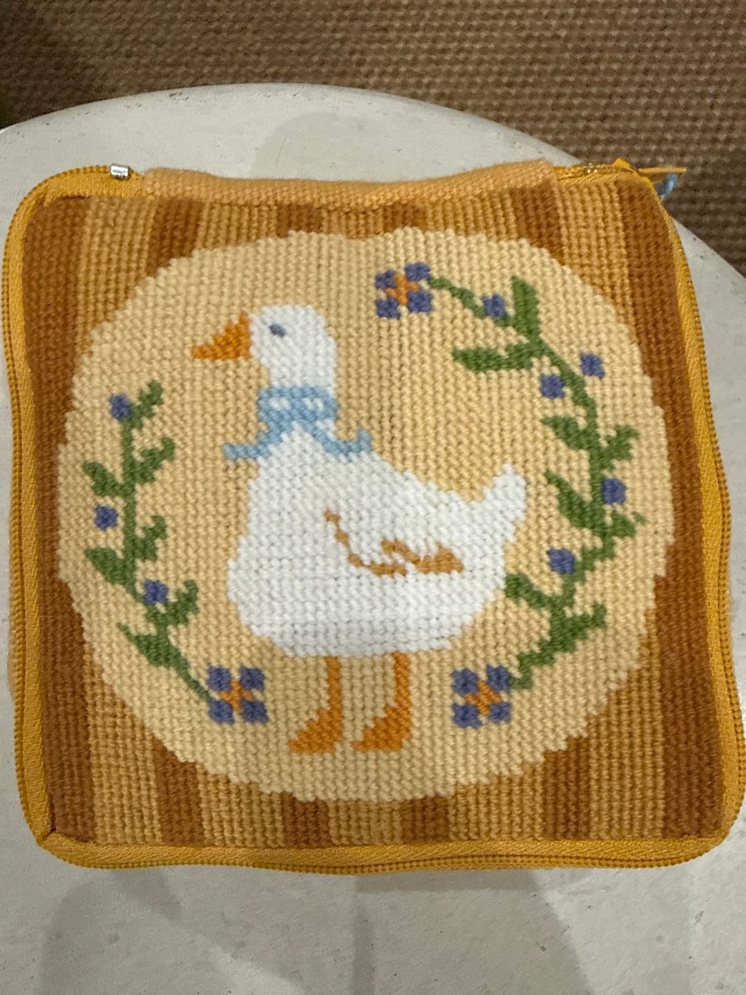 Customer photo review of Duck, Duck, Goose - Needlepoint Pouch Kit
