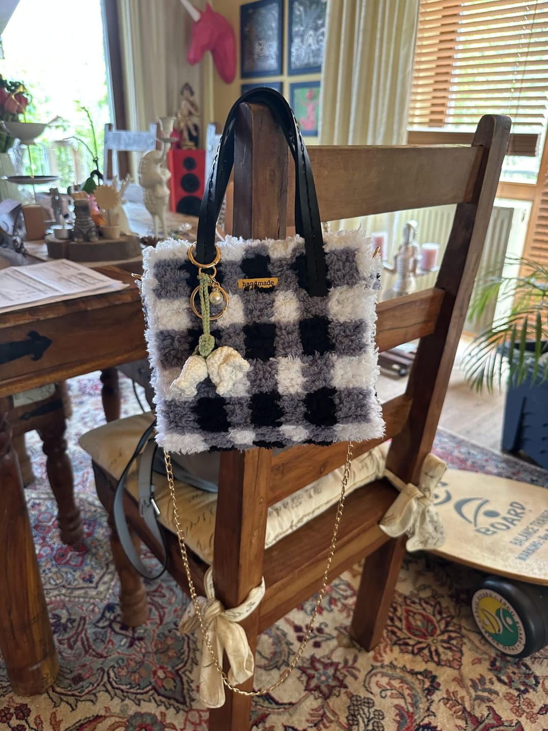 Customer photo review of Black Gingham - Woven Tote Bag Kit