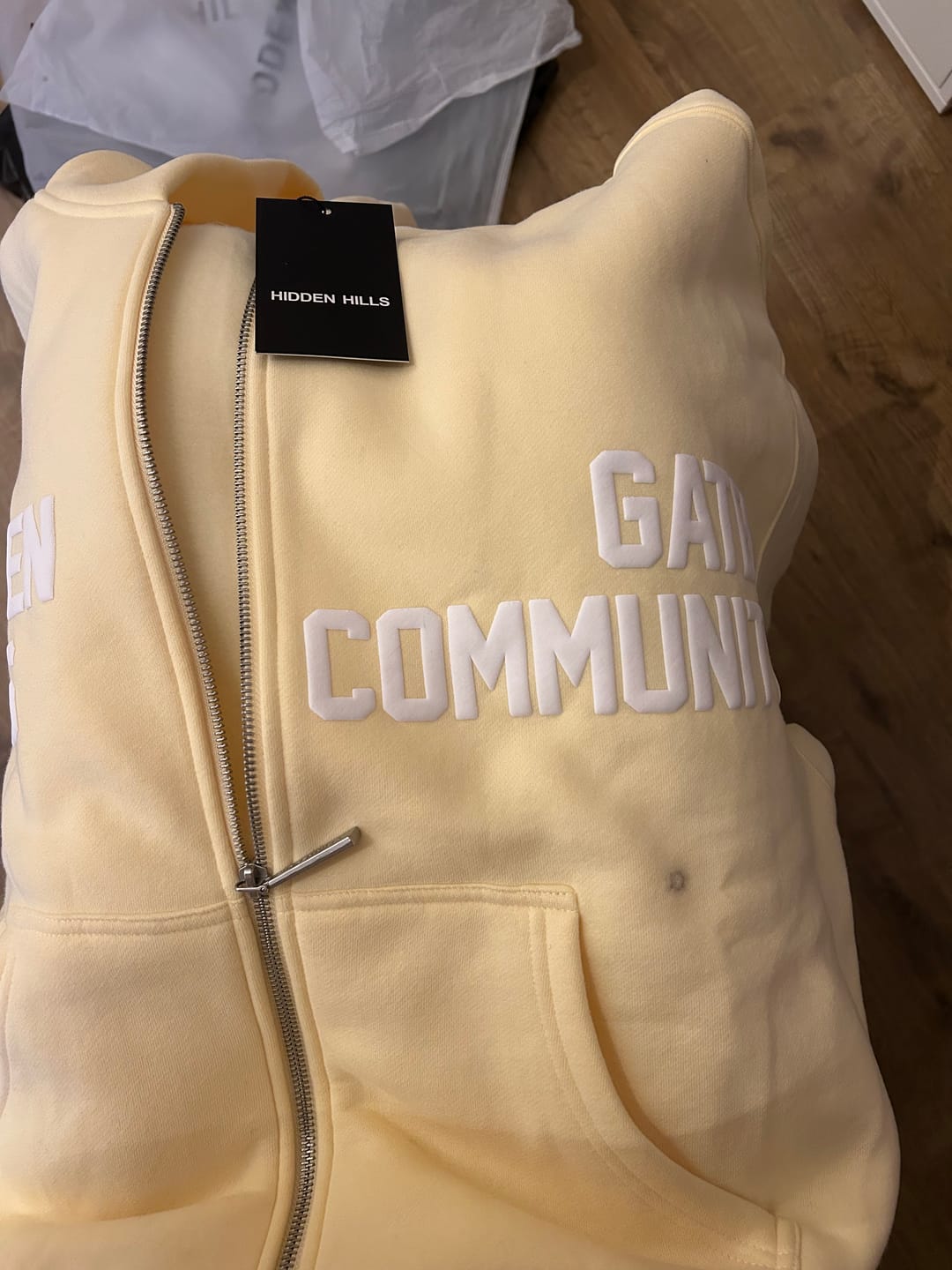 Customer photo review of GATED COMMUNITY ZIP HOODIE BUTTER YELLOW