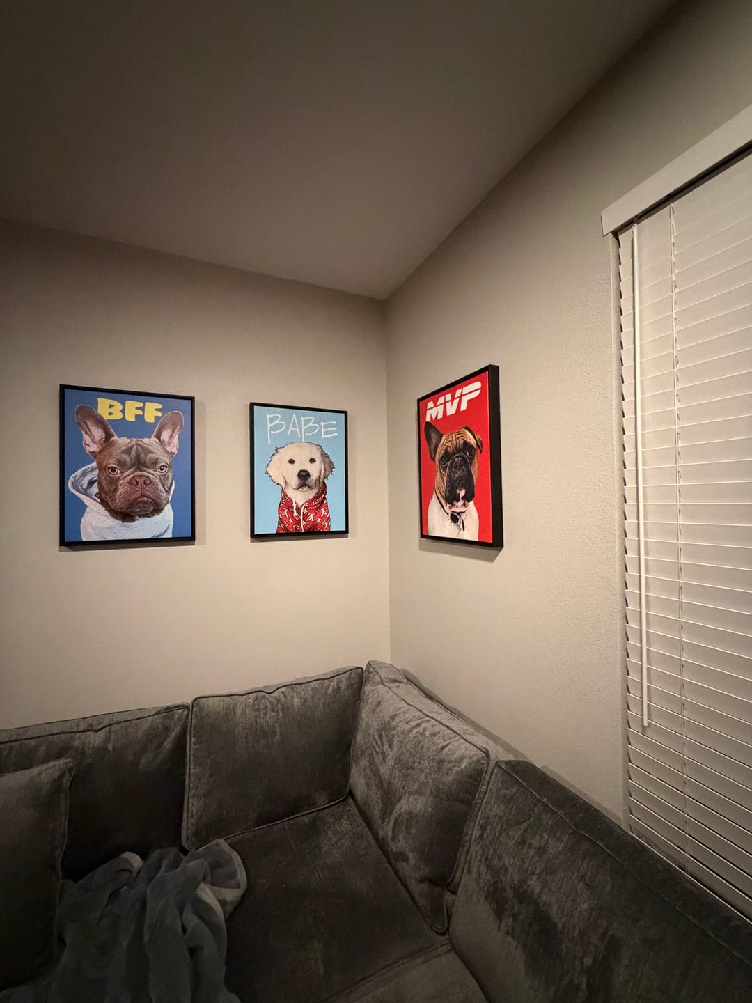 Customer photo review of Custom Pet Art Framed Canvas