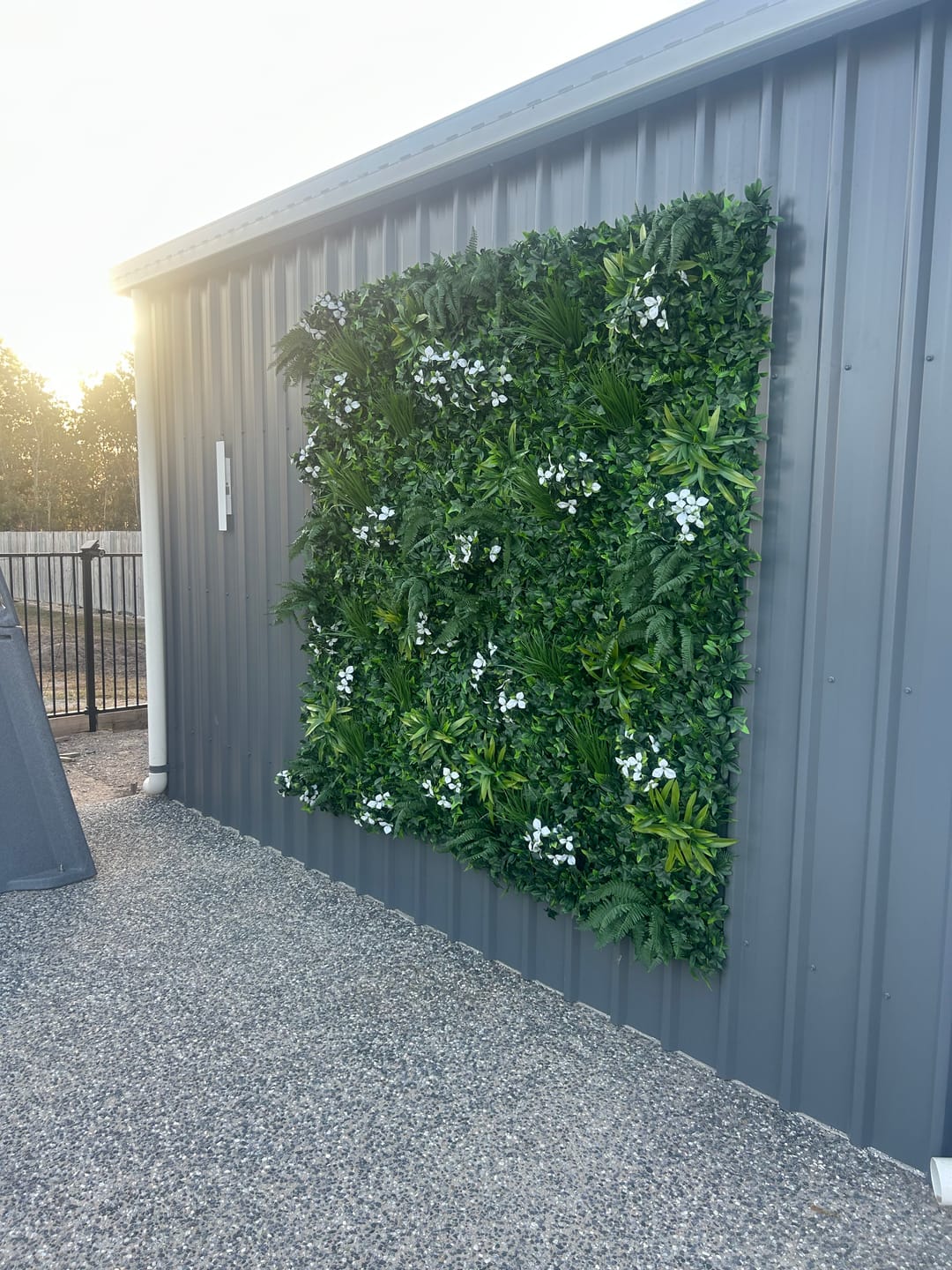 Customer photo review of Luxury Flowering White Jasmine Vertical Garden Green Wall Panel 1m x 1m – SGS UV Resistant