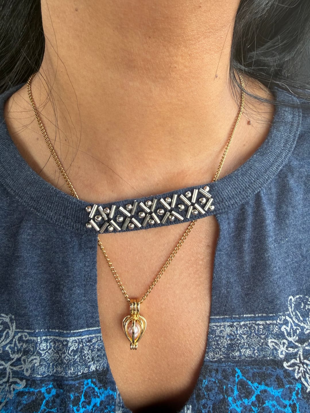 Reseña con foto de cliente del Kit de collar de perlas FabuLove