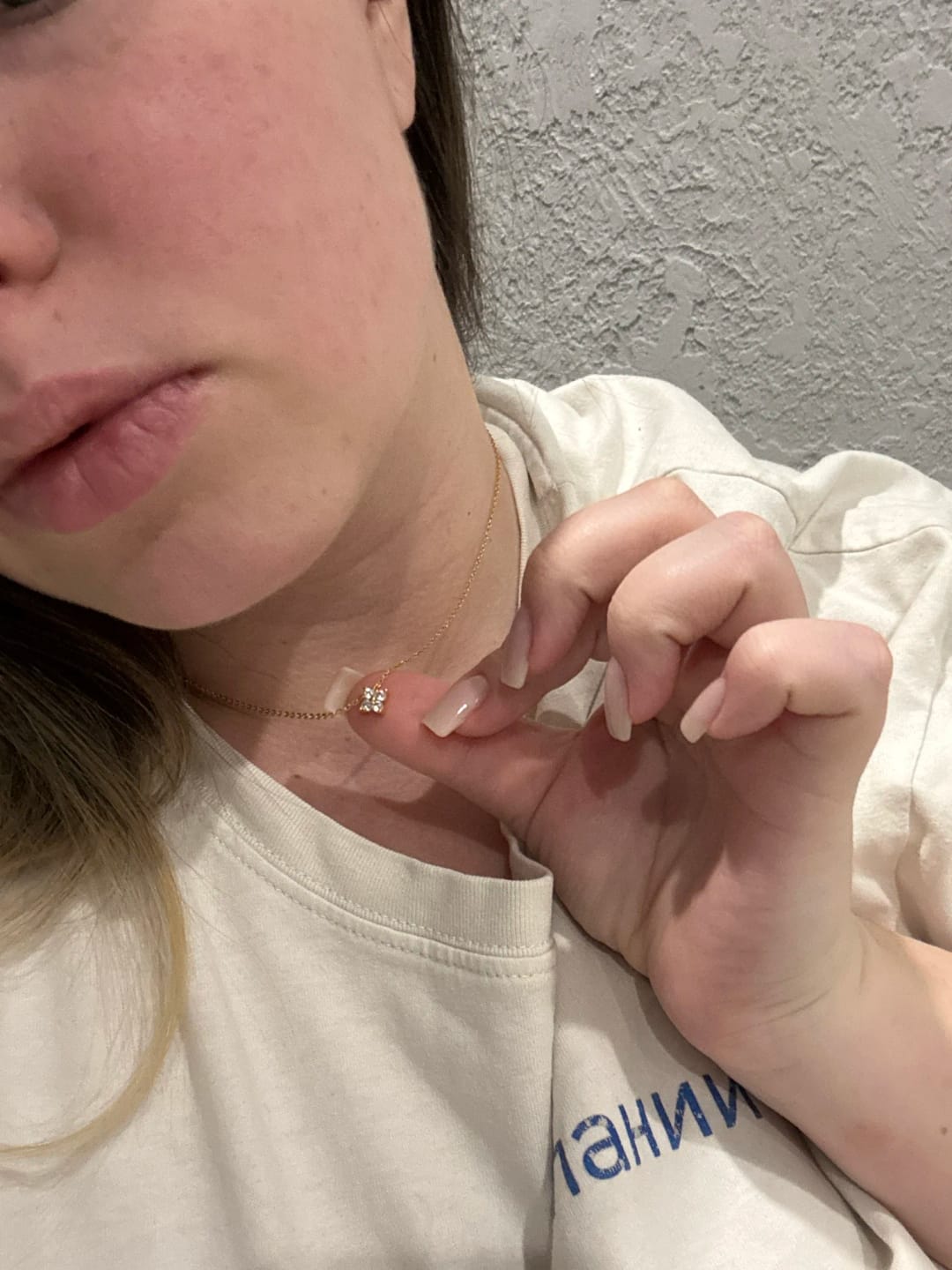 Customer photo review of Chloe Crystal Clover Necklace