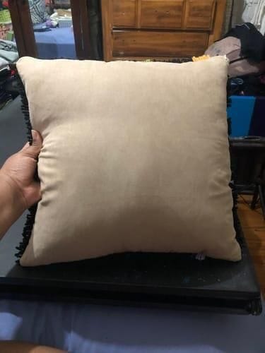 Customer photo review of PRETTY PETALS BLACK - Latch Hook Cushion Kit
