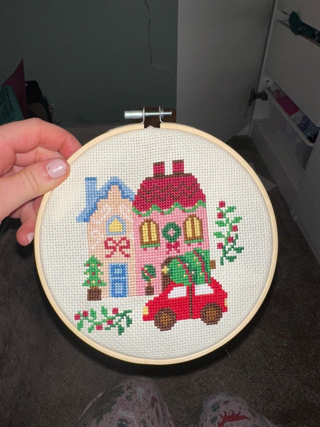 Customer photo review of CHRISTMAS STREET - Christmas Cross Stitch Kit