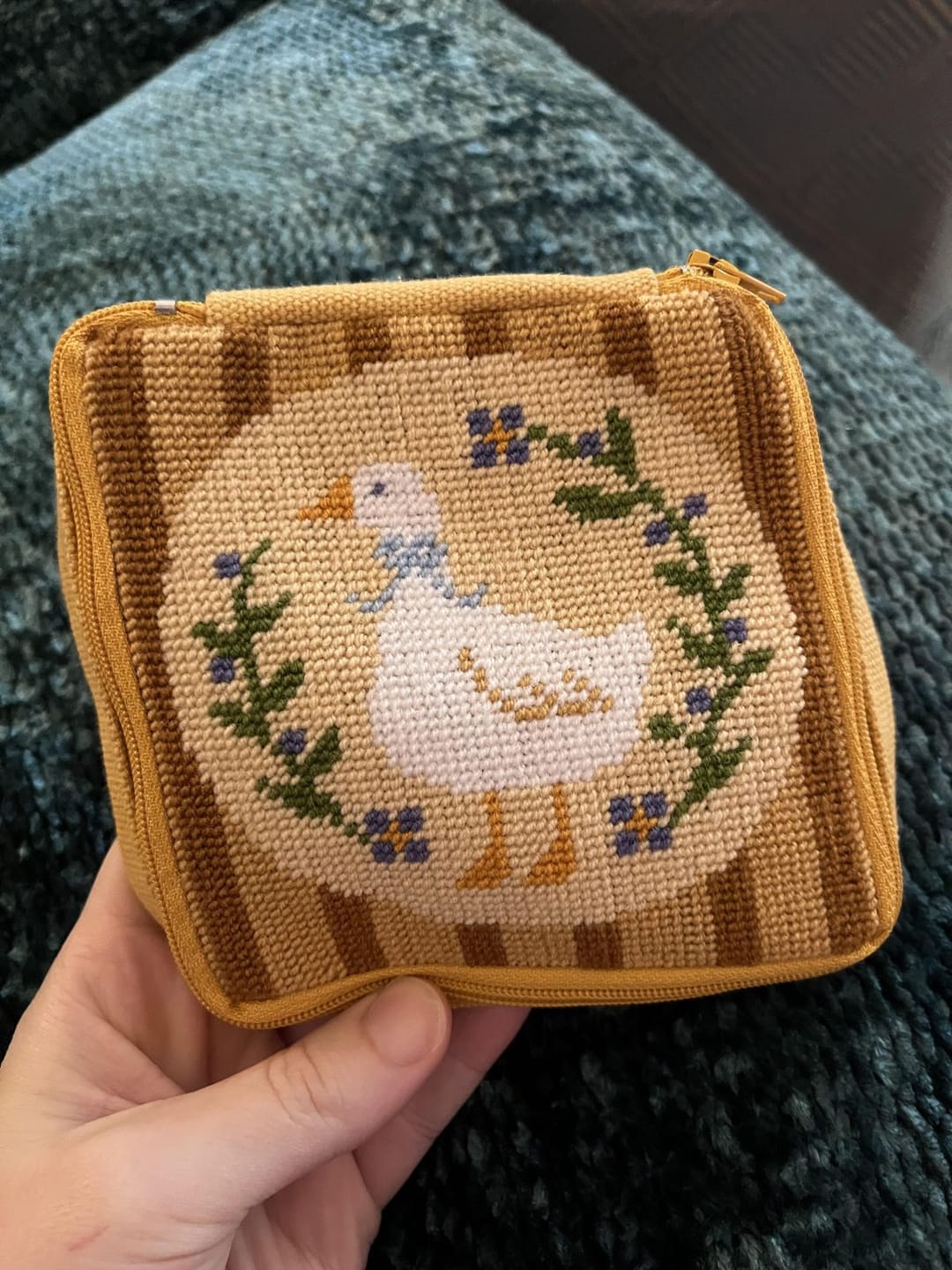 Customer photo review of Duck, Duck, Goose - Needlepoint Pouch Kit