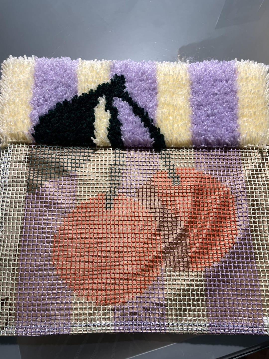 Customer photo review of CHERRY RIPE STRIPES - Latch Hook Cushion Kit