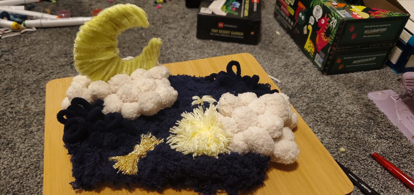 Customer photo review of MIDNIGHT SKY - Moss Coaster Kit