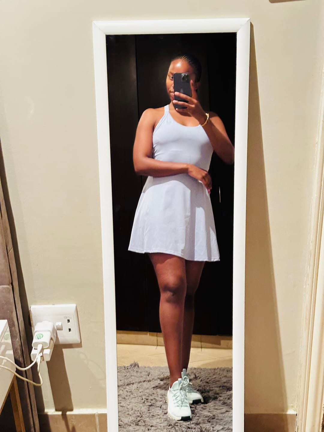Customer photo review of One-Piece Activewear Dress with Stretchy Built-In Shorts & Bra