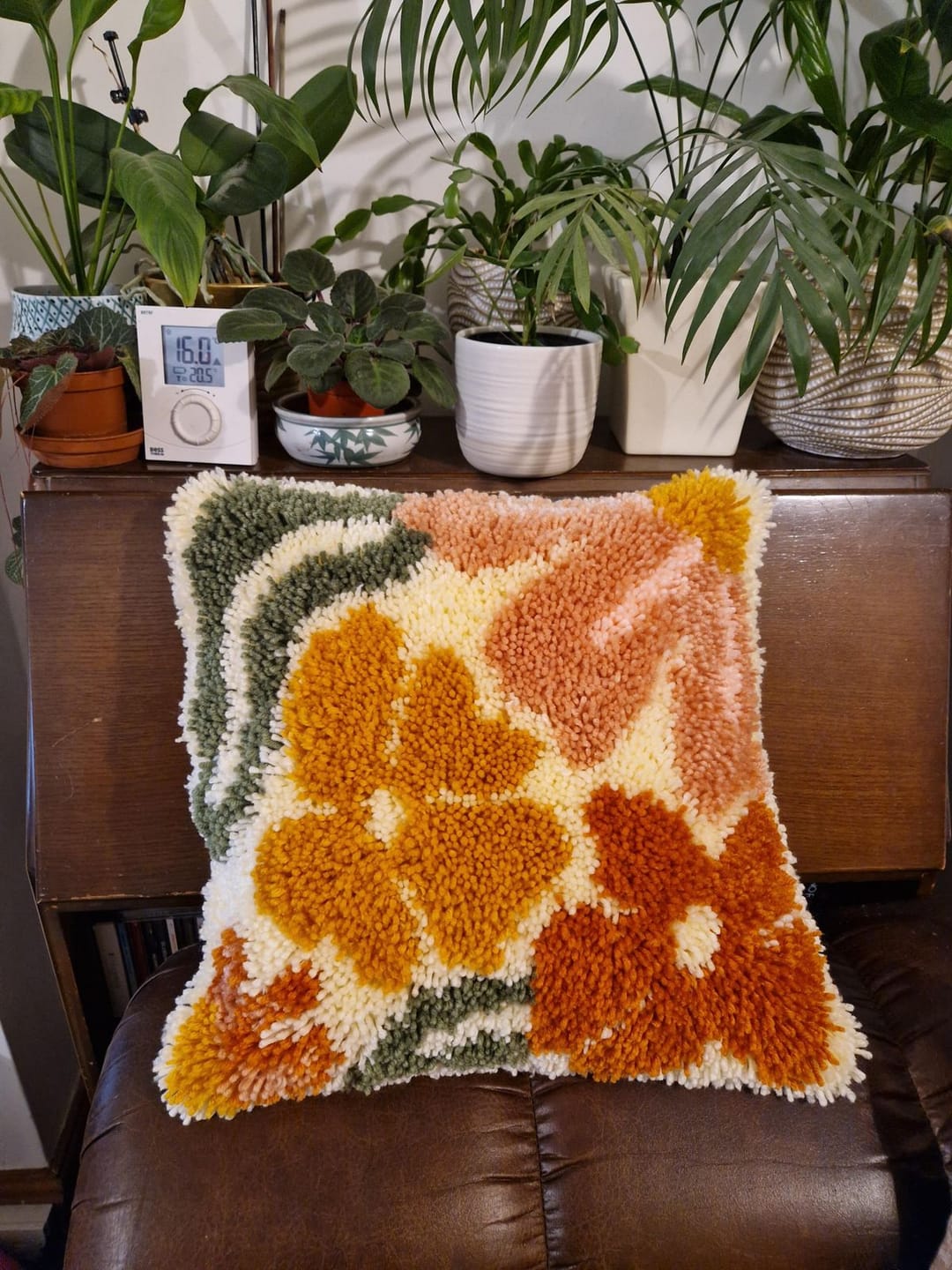 Customer photo review of PRETTY PETALS EARTHY - Latch Hook Cushion Kit