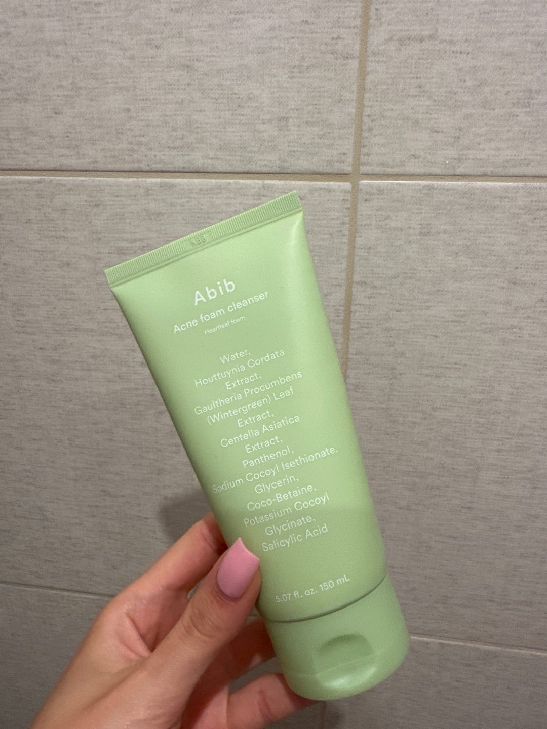 Customer photo review of Attīrošas putas pret akni Abib Acne Foam Cleanser Heartleaf Foam