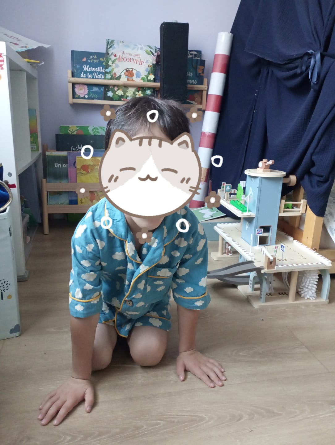 Customer photo review of Blue Clouds Button Through Pyjama Short Set