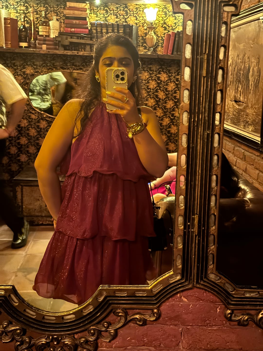 Customer photo review of Dovie Halterneck Ruffle Mini Dress