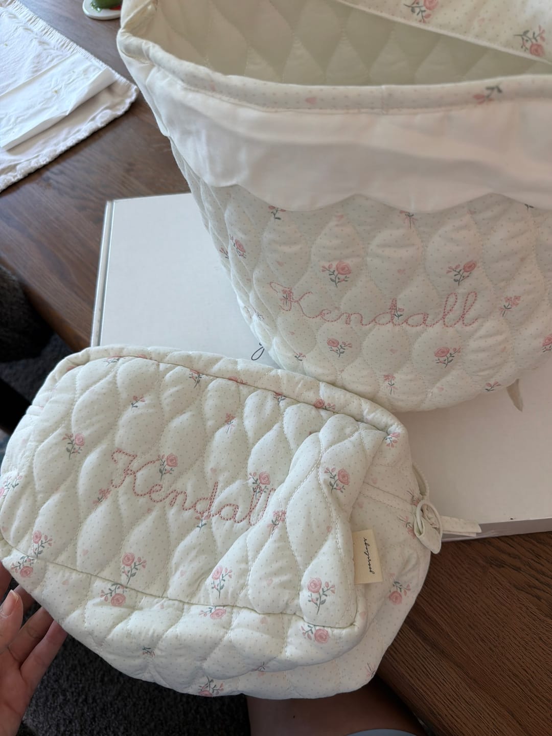 Customer photo review of Quilted Storage Basket - Pink Ditsy Floral