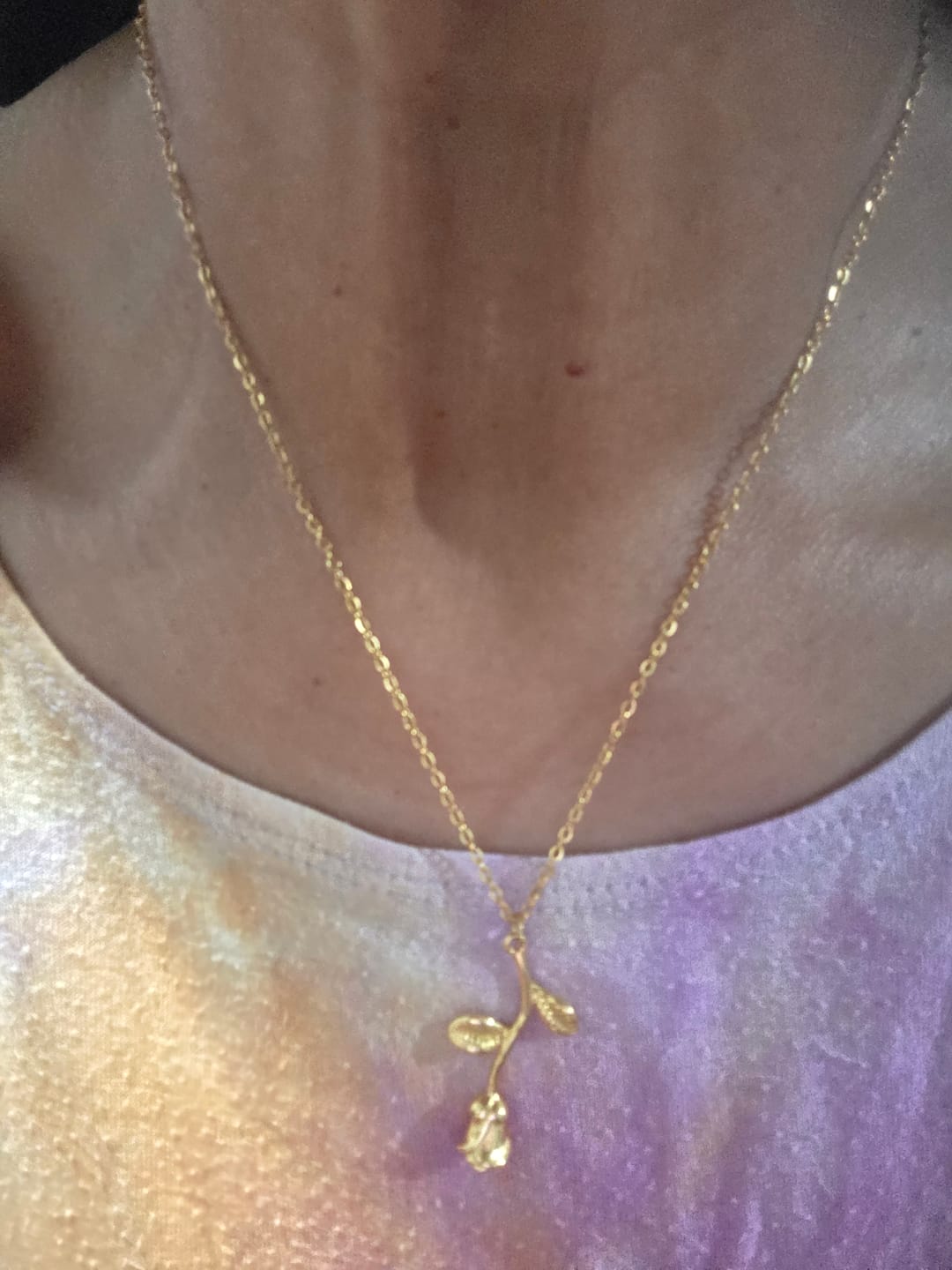 Customer photo review of Rose Pendant Necklace