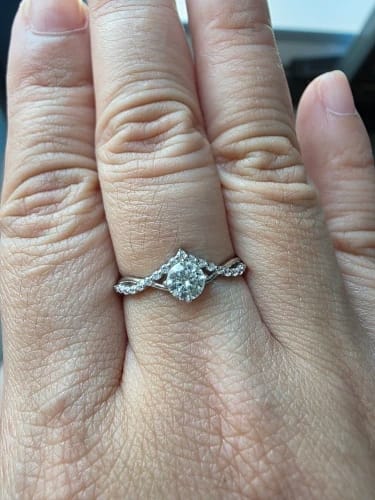 Customer photo review of Vivienne Crystal Silver Ring