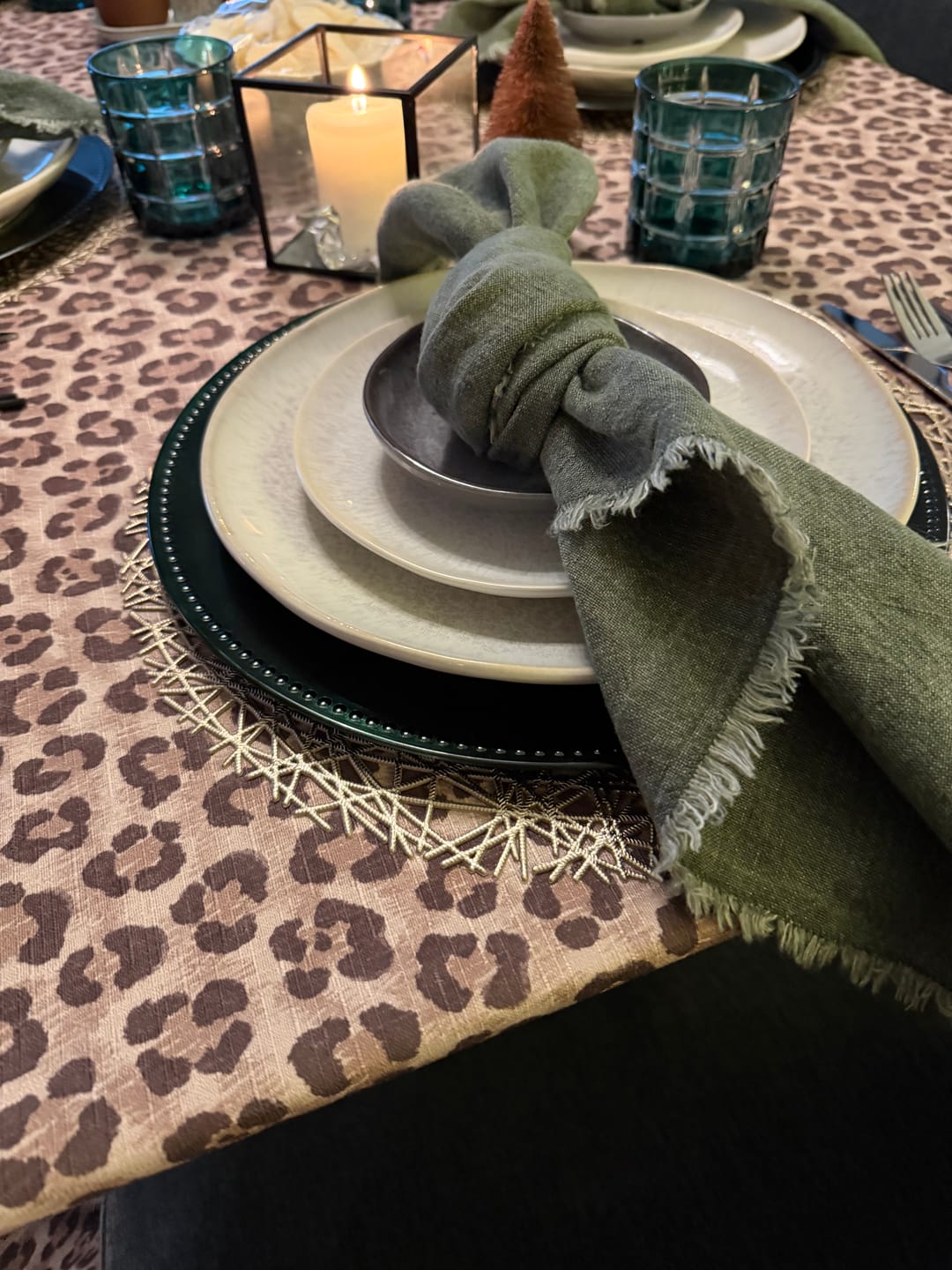 Customer photo review of Signature Leopard Table Cloth