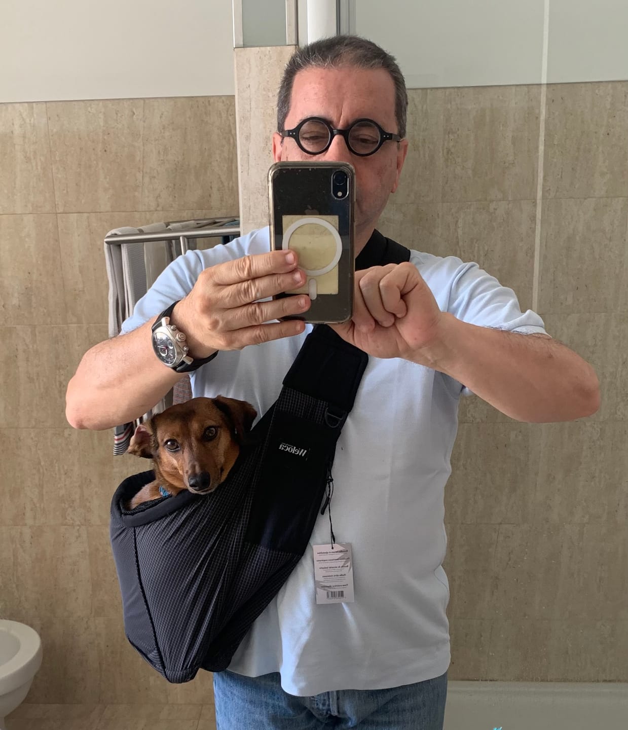 Customer photo review of Sac de transport en bandoulière noir - Version printemps / été