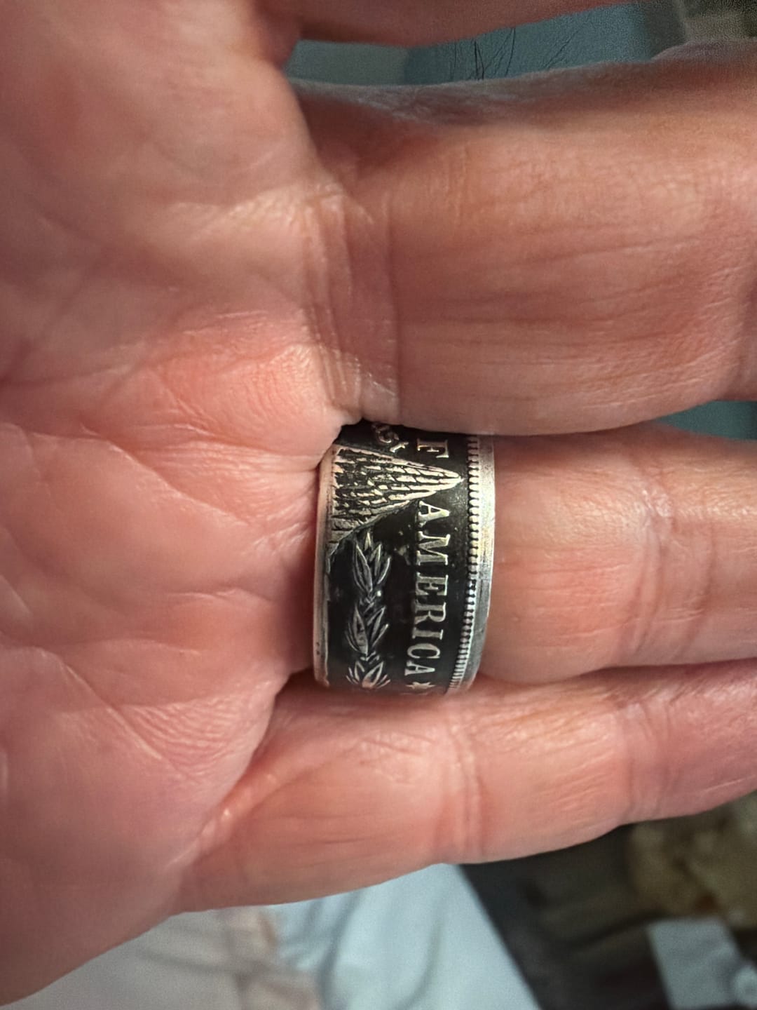 Customer photo review of Morgan Silver Dollar Coin Ring