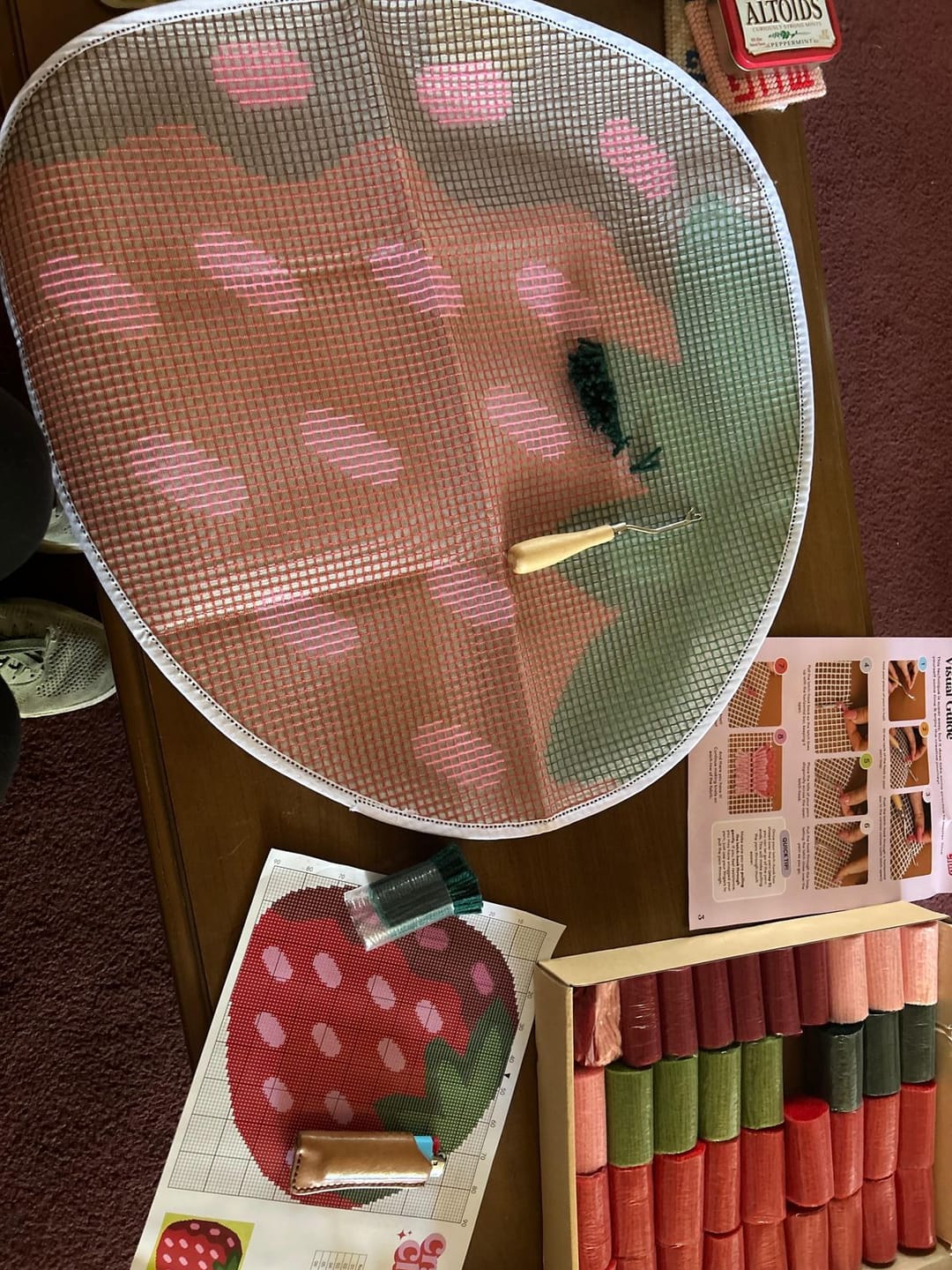Customer photo review of STRAWBERRY DREAMING - Rug Making Kit