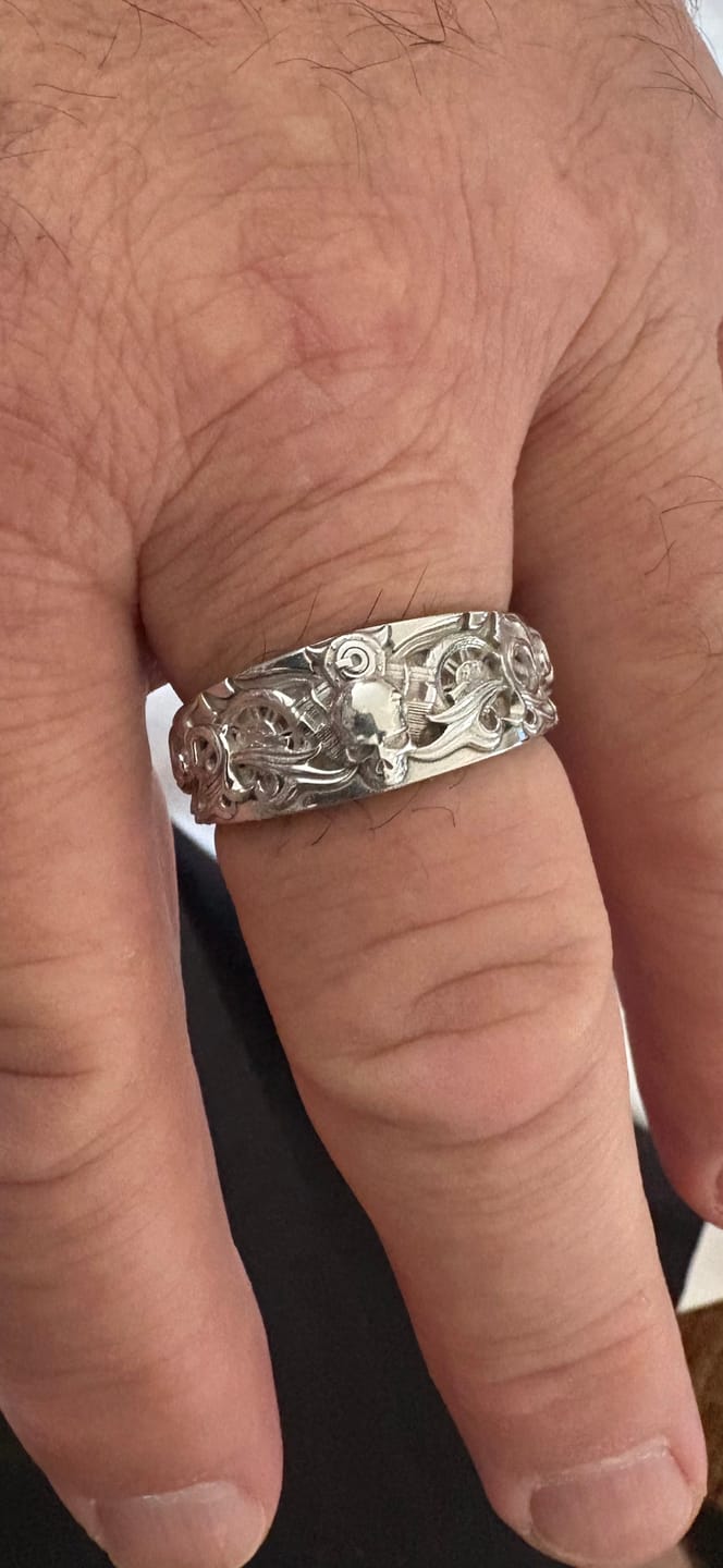 Customer photo review of Biker Skull Ring