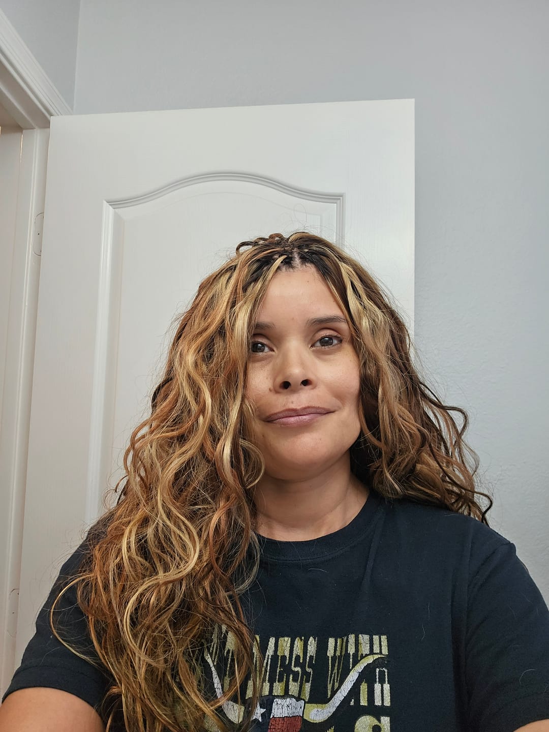Customer photo review of #T1B/4/27/30 Mix Blend Body Wave Human Crochet Hair