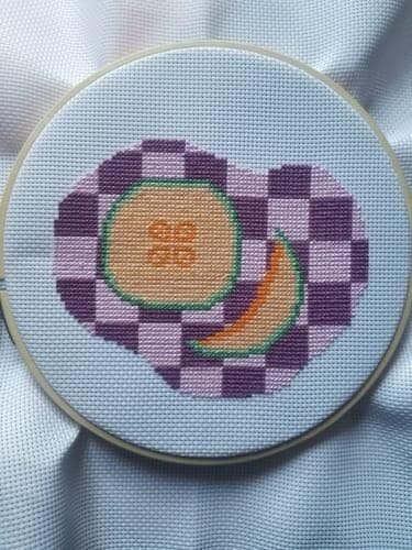 Customer photo review of MELON MOMENT - Cross Stitch Kit