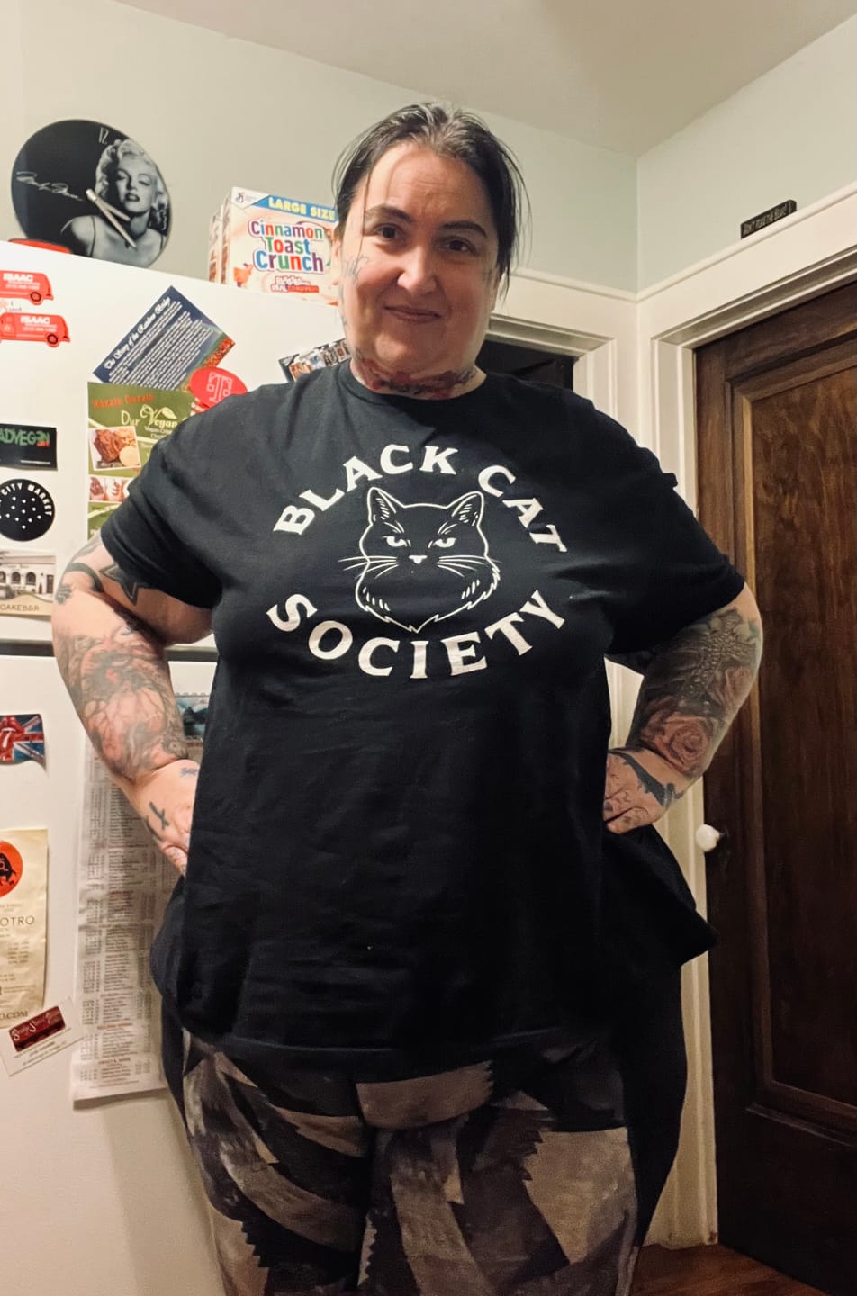 Customer photo review of Black Cat Society Tee