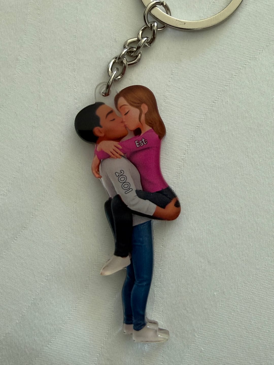 Customer photo review of Kissing Couple - Personalized Keychain, Gift for Couple