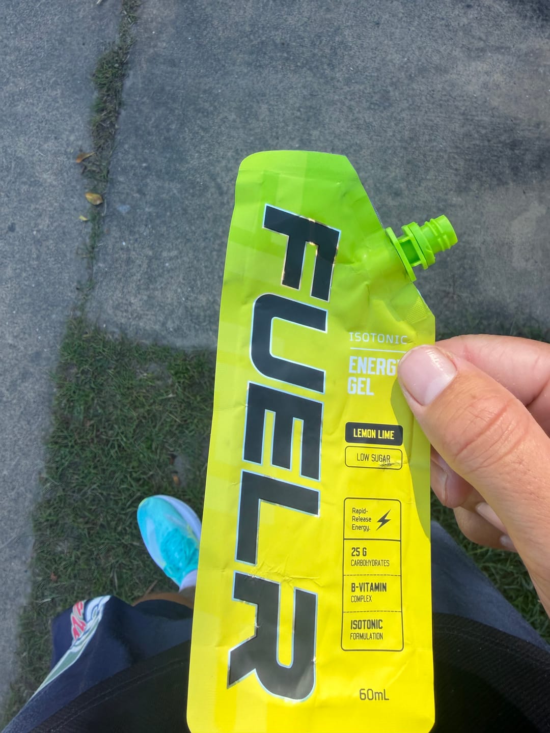 Customer photo review of CAFFEINATED ENERGY GELS - LEMONADE