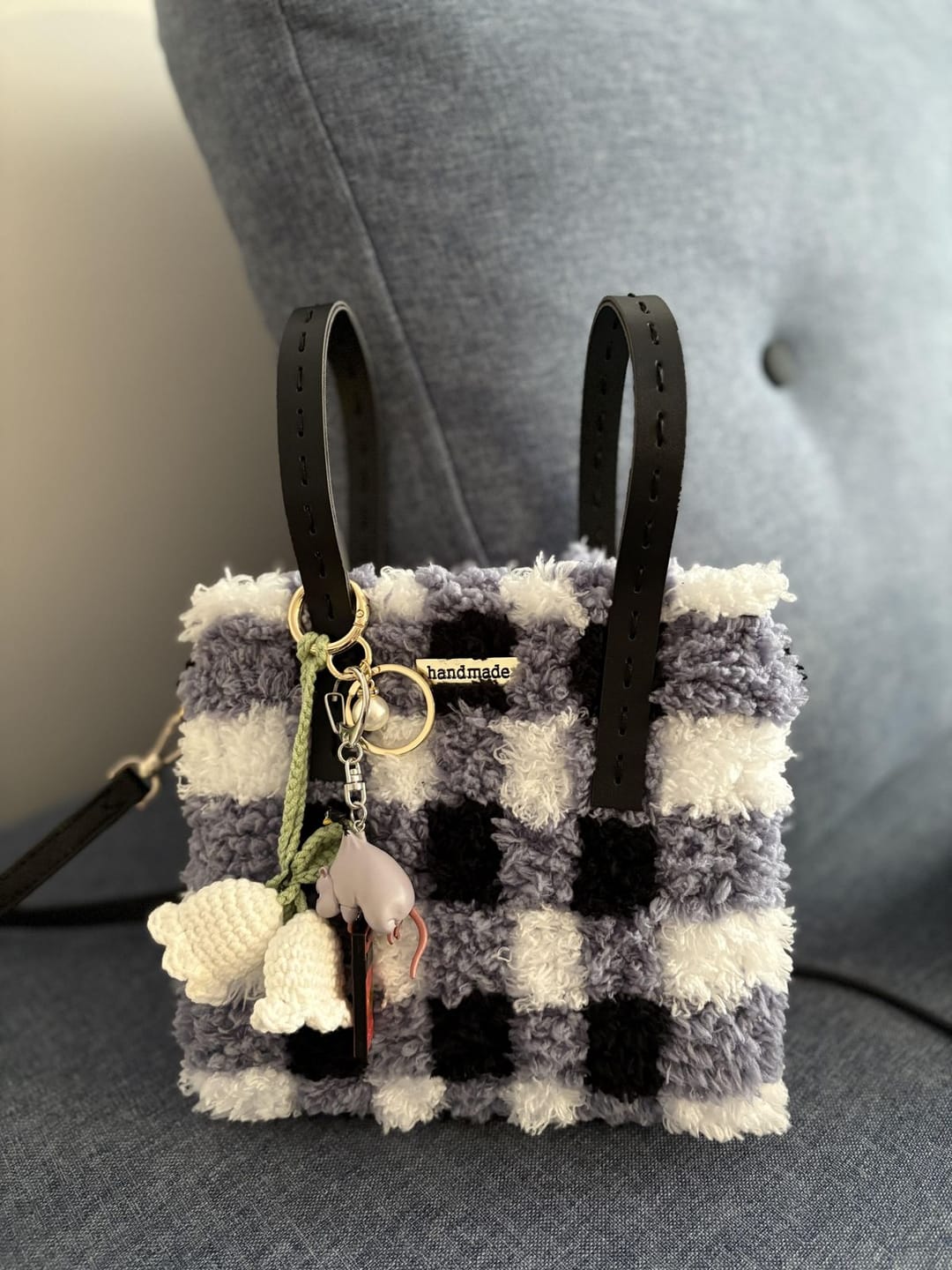 Customer photo review of Black Gingham - Woven Tote Bag Kit