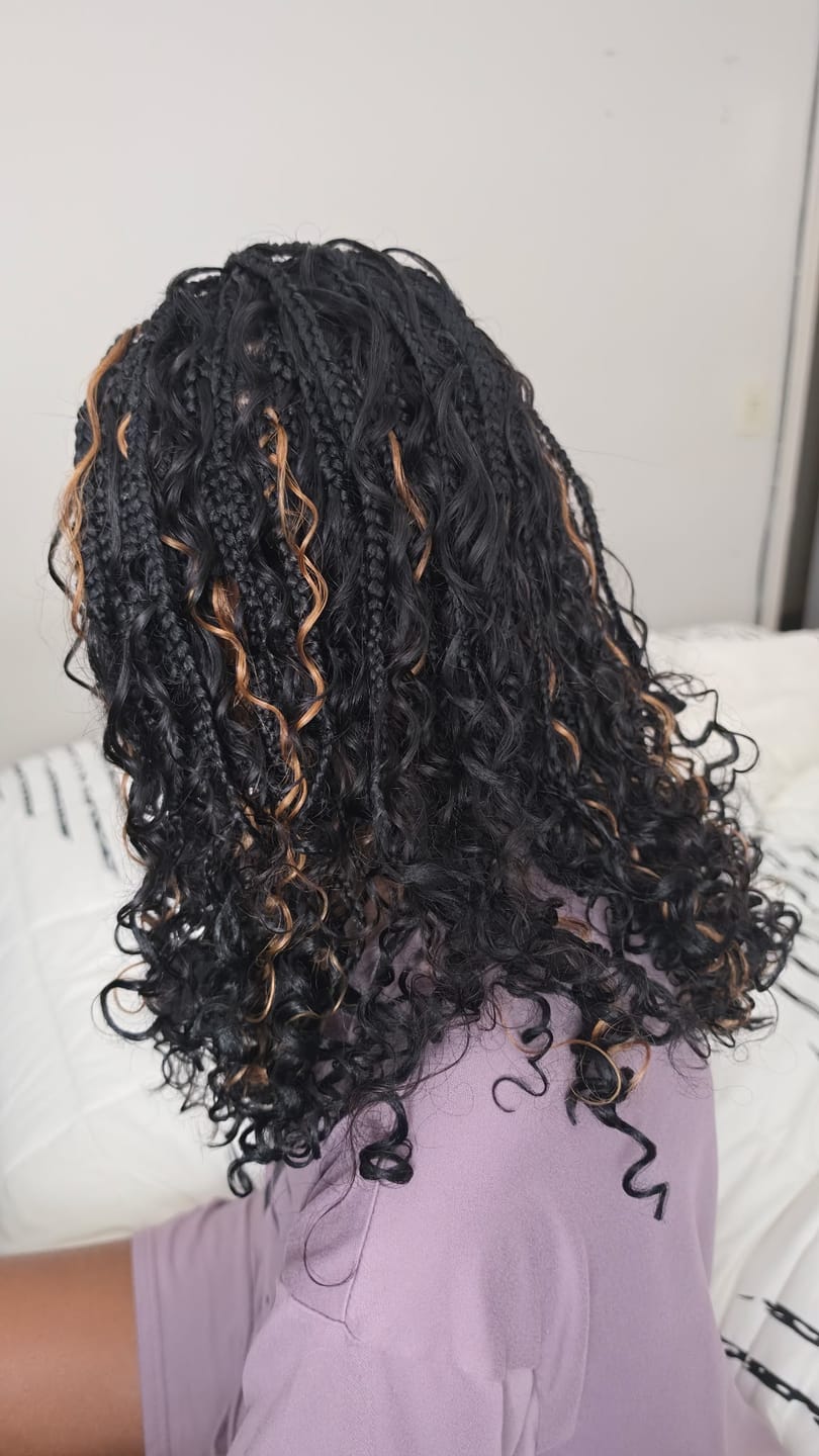 Customer photo review of Deep Wave Bulk Hair Extensions for Braiding