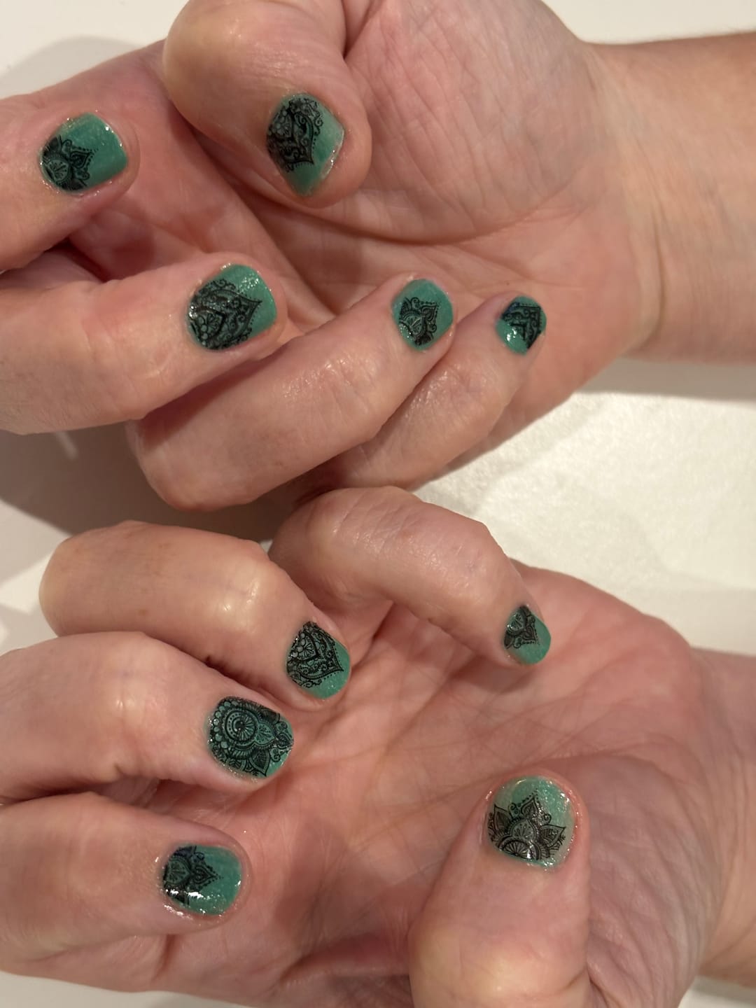 Customer photo review of Henna | Transparent Black Mandala Nail Polish Wrap