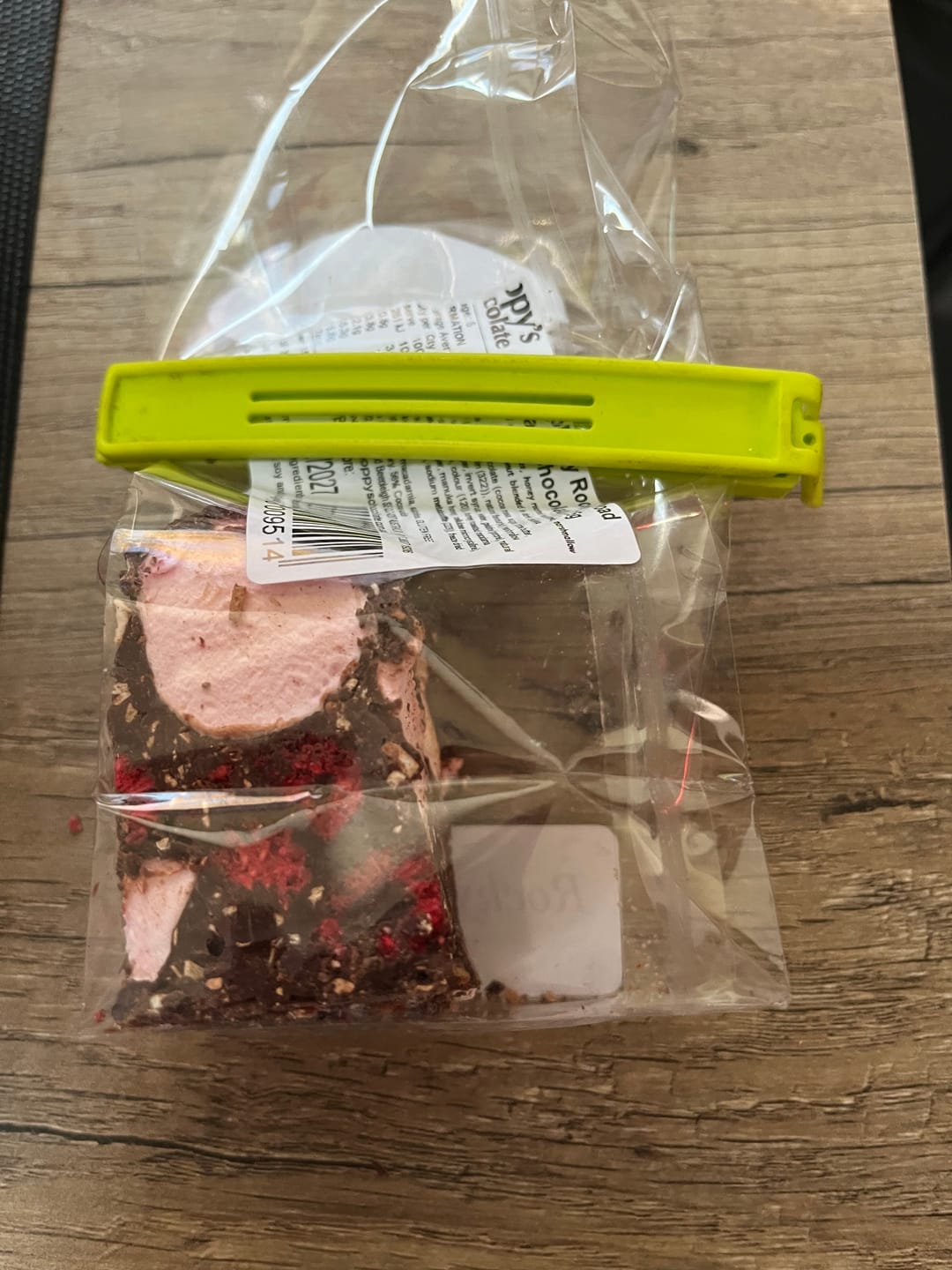 Customer photo review of Rocky Road Raspberry and Macadamia Dark Chocolate 125g