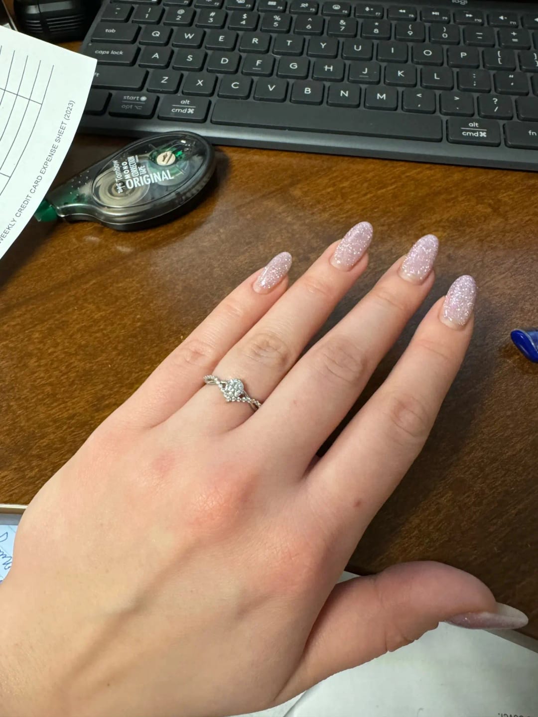 Customer photo review of Vivienne Crystal Silver Ring