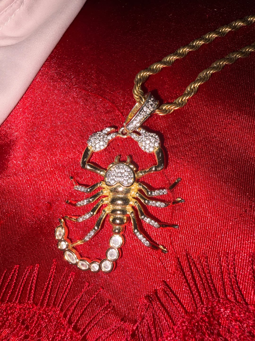 Customer photo review of Iced Out Scorpion Pendant